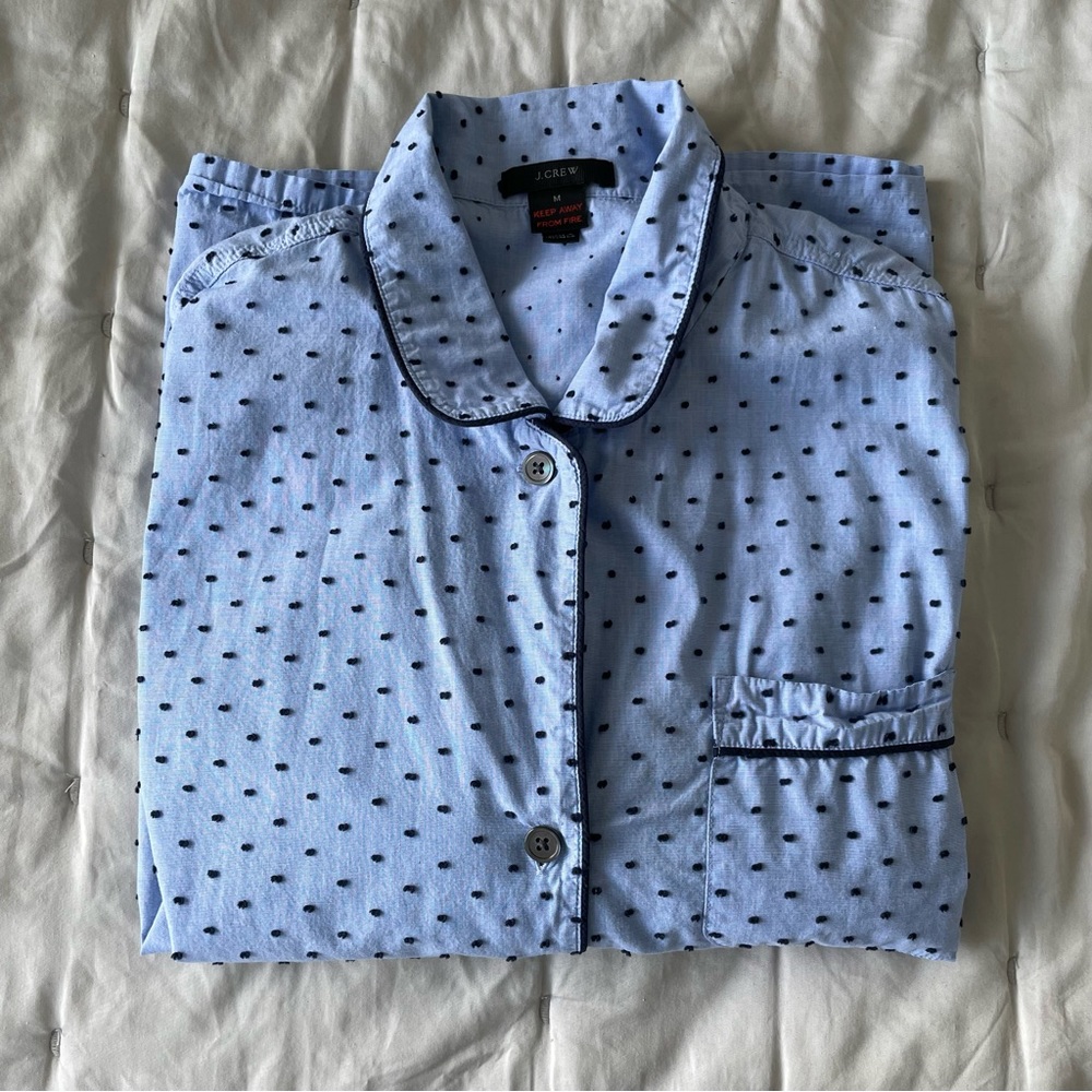 J. Crew Blue Dotted Pajama Set